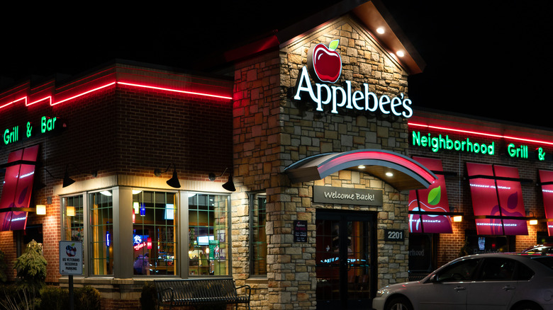 Applebee's lit up at night