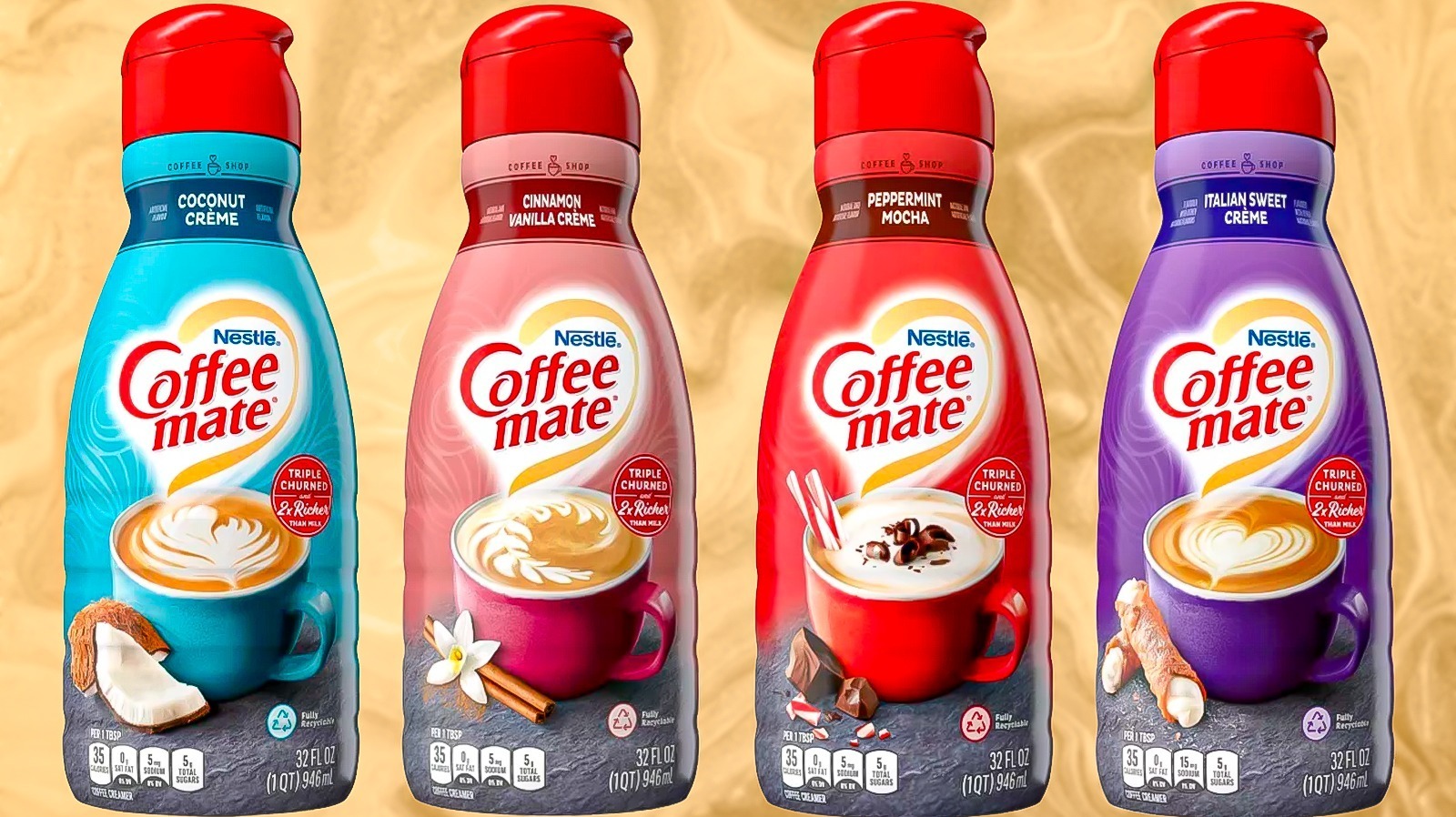 Nestle Coffeemate Spiced Latte Liquid Coffee Creamer 32 fl oz Bottle, Creamers