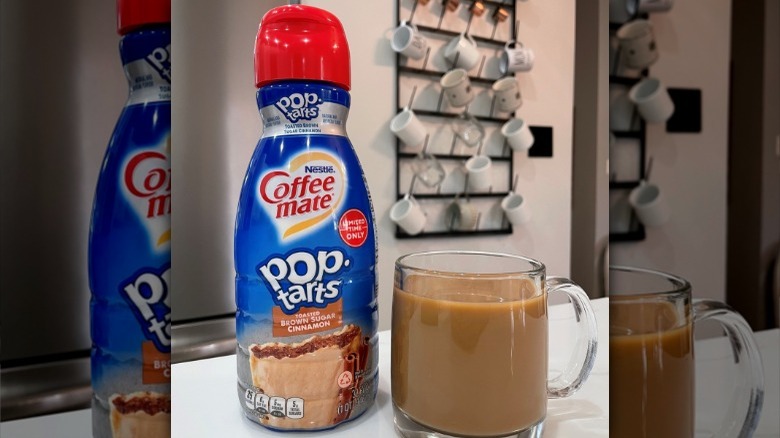 Pop-Tarts Brown Sugar Coffee mate and cup of coffee