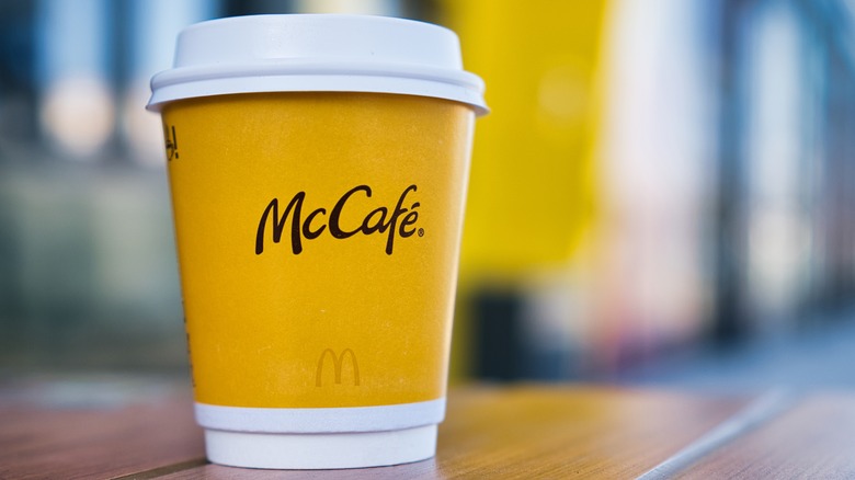 McDonald's McCafe cup on table