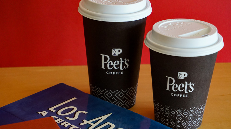 Coffee cups from Peet's Coffee