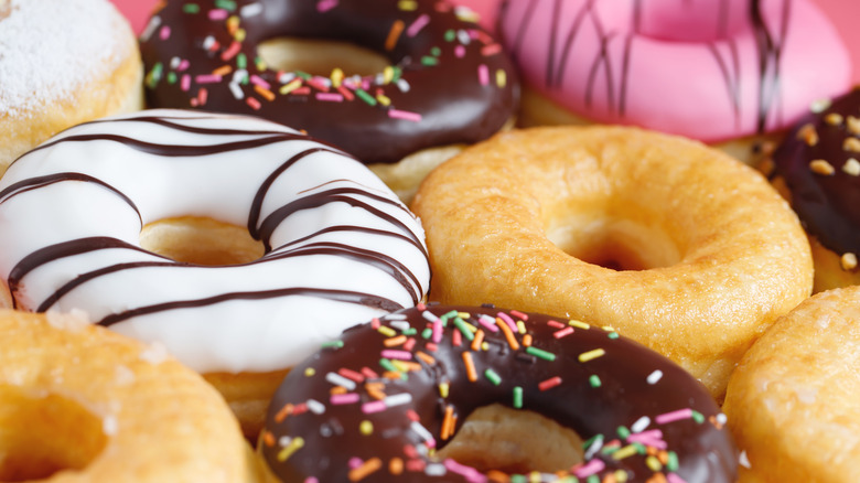 various iced and glazed donuts