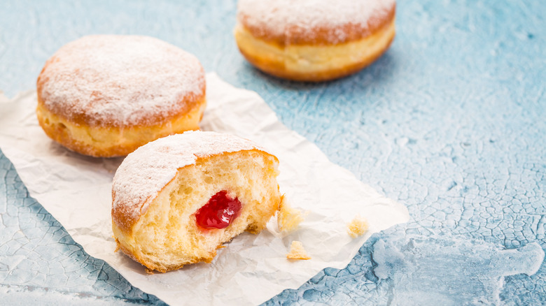 strawberry jam-filled donut