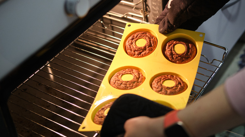 homemade donuts in oven