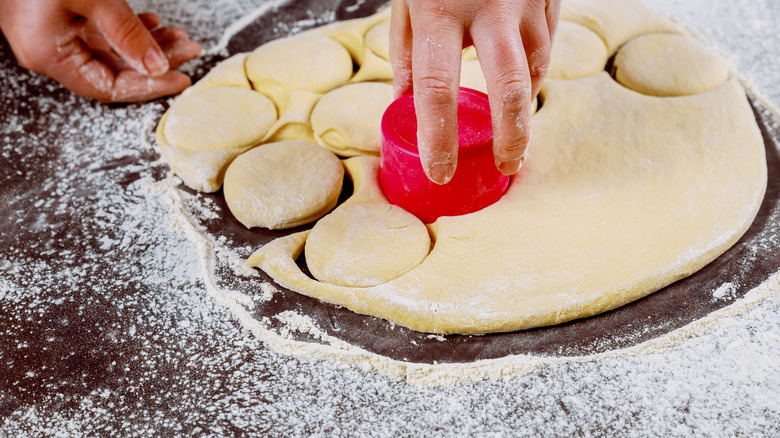 circles cut with cooking spray cap