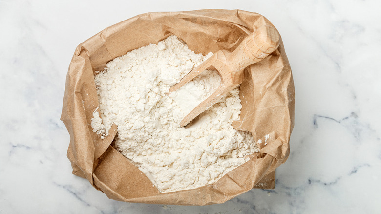 bag of flour with scoop