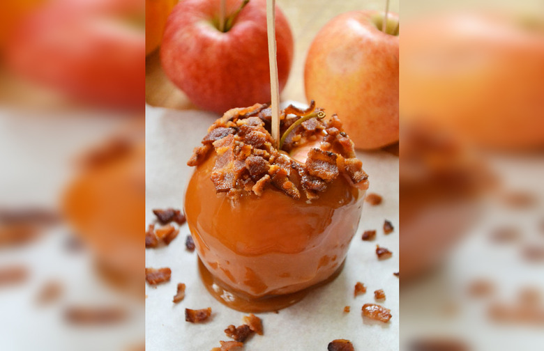 Bacon Wrapped Caramel Apples 