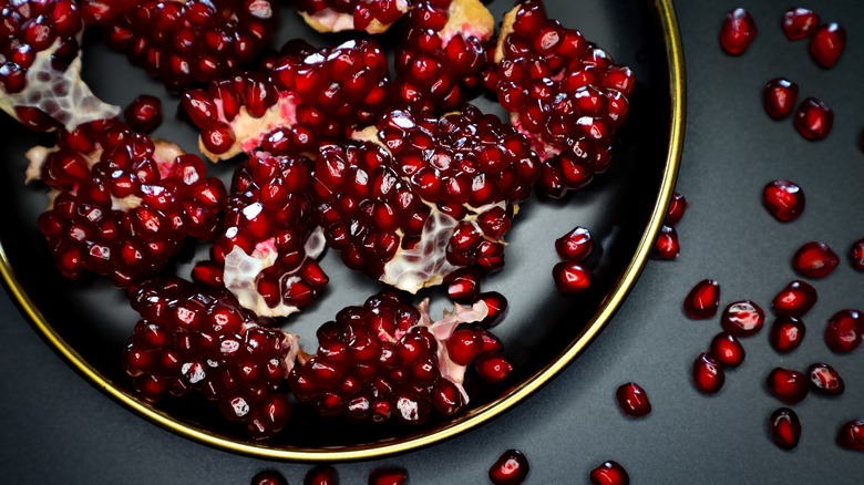 Ripe pomegranate seeds