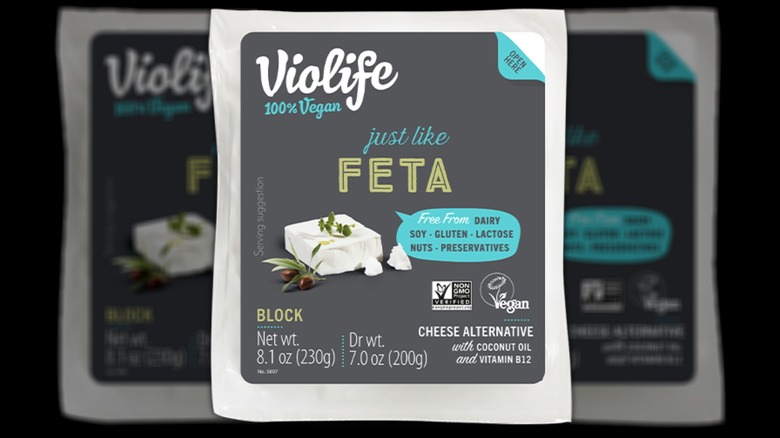 Package of Violife feta cheese