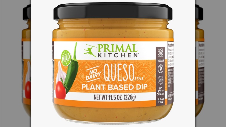 Jar of dairy-free queso