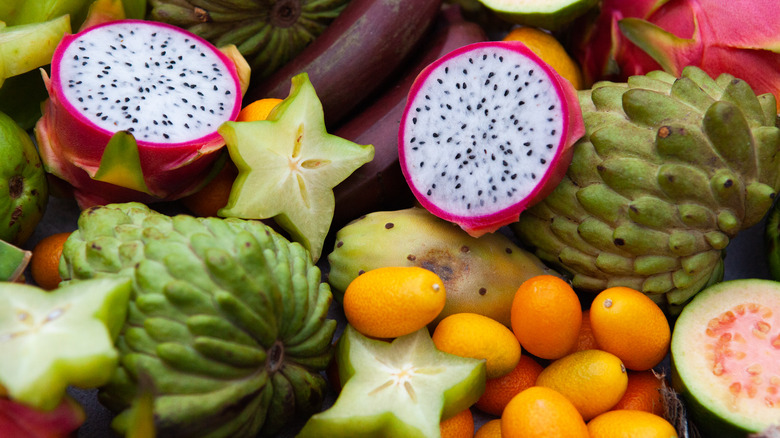 A selection of exotic fruit