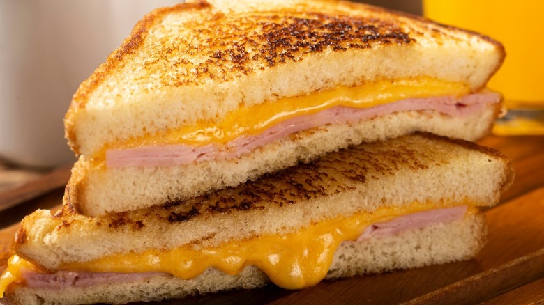 Grilled bologna and cheese sandwich