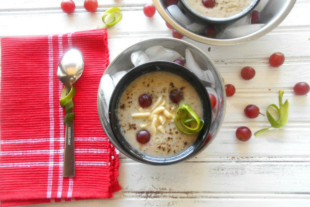 Zucchini Gazpacho with Grapes