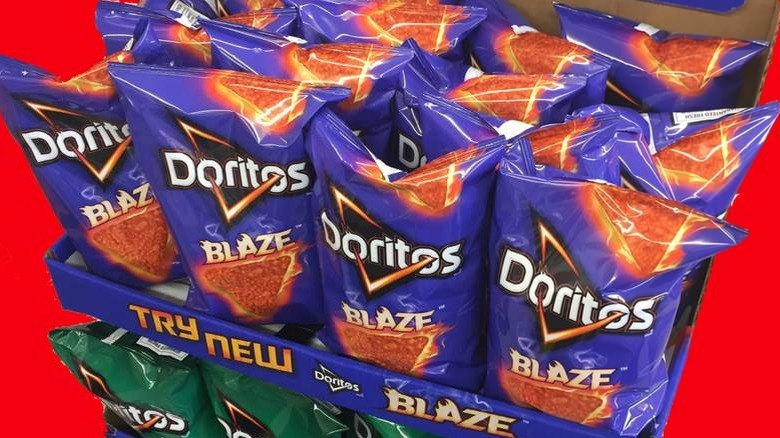 Display of Doritos Blaze bags 