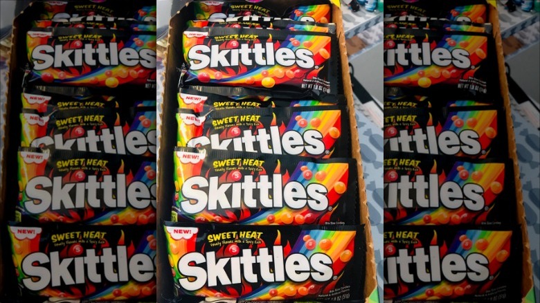 packages of Skittles Sweet Heat in a box