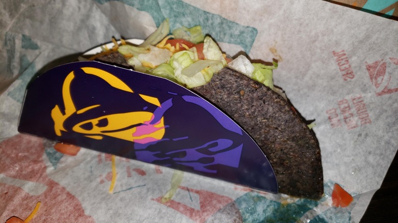 Black taco in wrapper