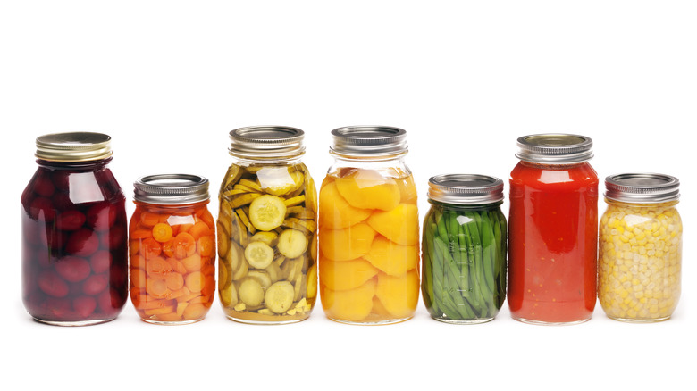 canned fruits and vegetables