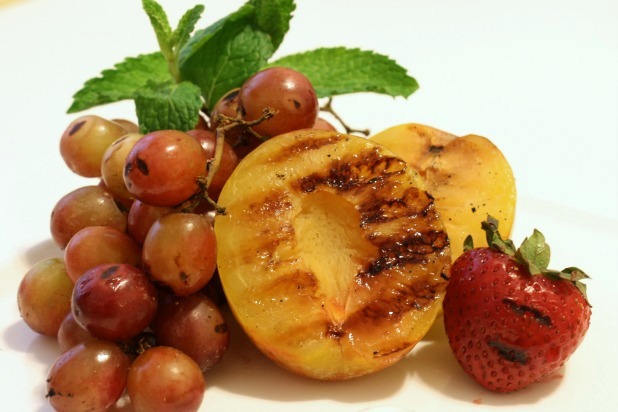 Grilled Fruit with Minted Citrus Dip