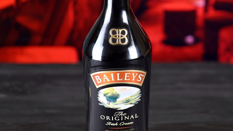 Baileys Irish Cream bottle in bar