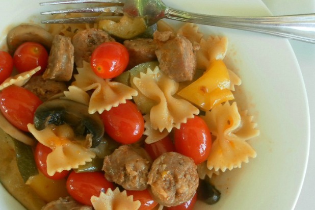 Farfalle Pasta with Sausage and Vegetables