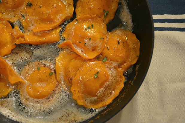 Butternut Squash Ravioli in Thyme Brown Butter Sauce