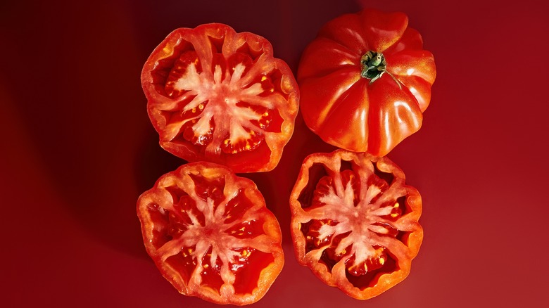 Sliced beefsteak tomatoes