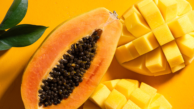 Papaya and mango