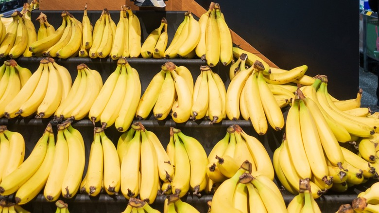 banana bunches in Aldi store