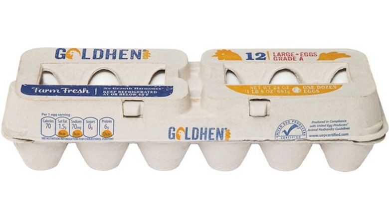 carton of Aldi's Goldhen eggs