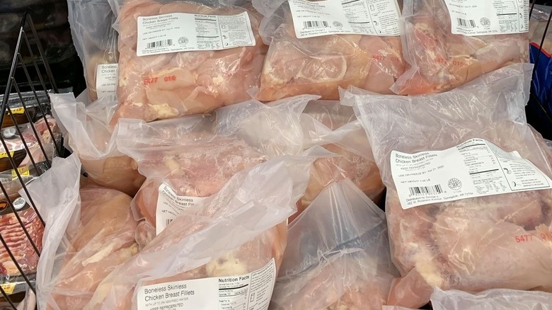 Packs of chicken breast