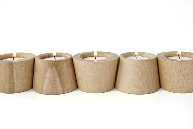 5. Beech Wood Votive Holders