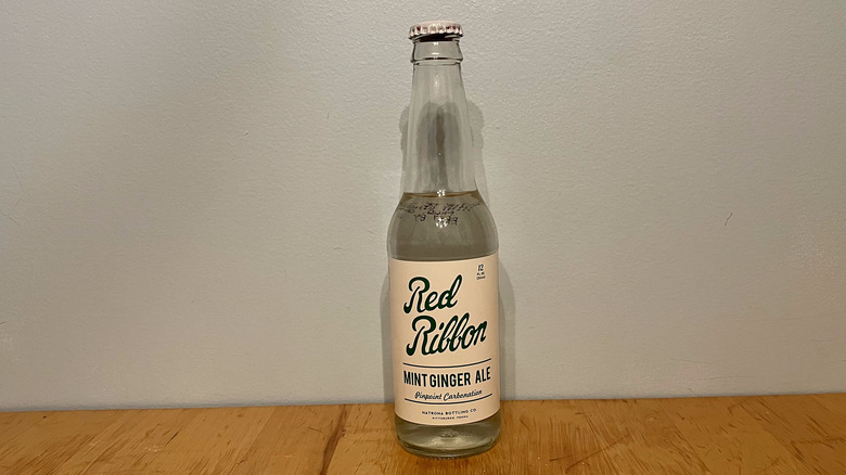 Red Ribbon Mint ginger ale bottle