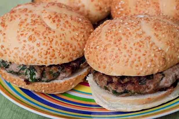 Feta-Spiked Turkey Burgers