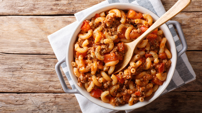 beef casserole with spoon