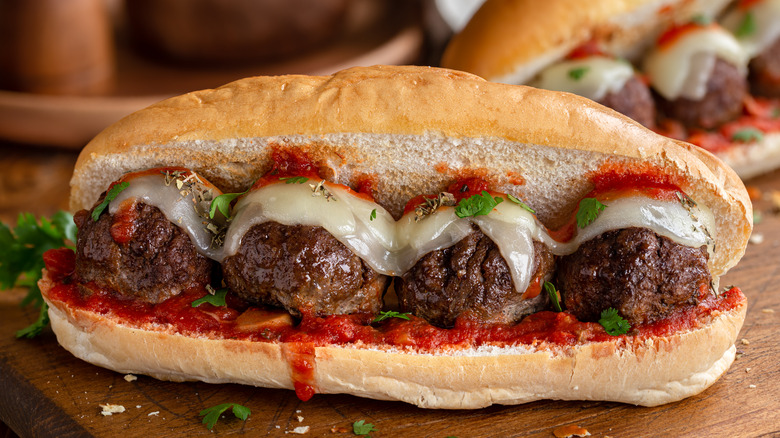 meatball sub with four meatballs