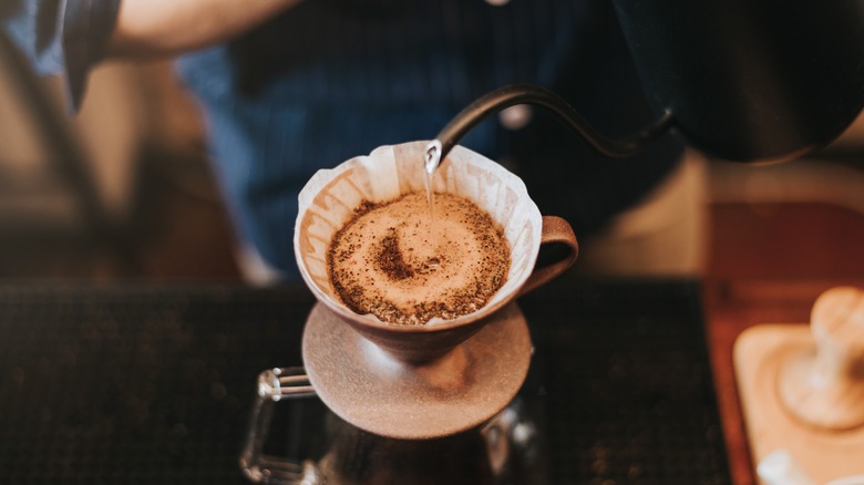 Coffee being bloomed