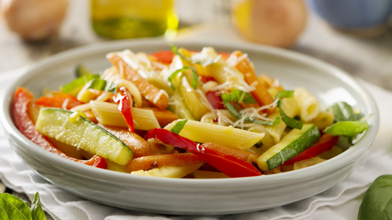 Pasta primavera with vegetables