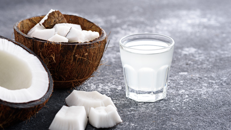 glass of coconut water