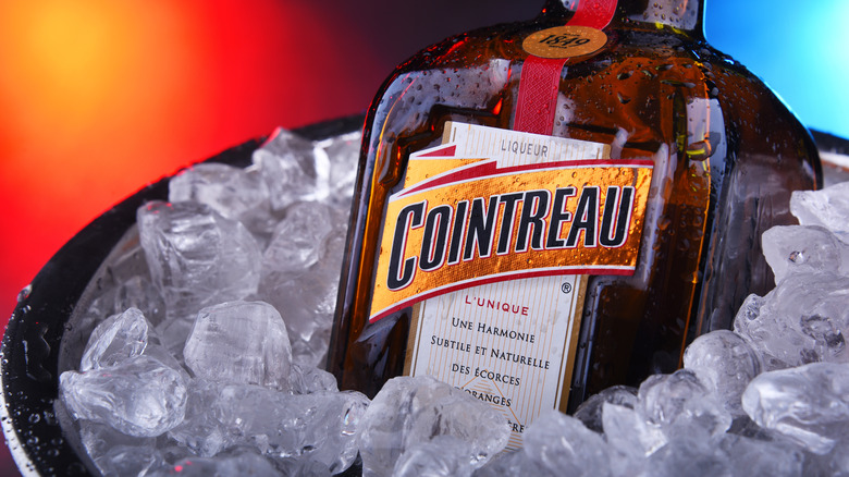 bottle of cointreau on ice