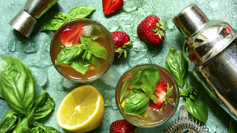 strawberry and basil cocktail