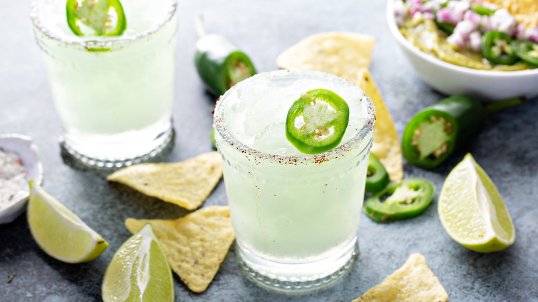 spicy margaritas with jalapeños