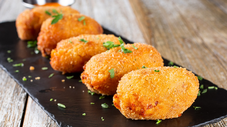 Croquettes on a platter