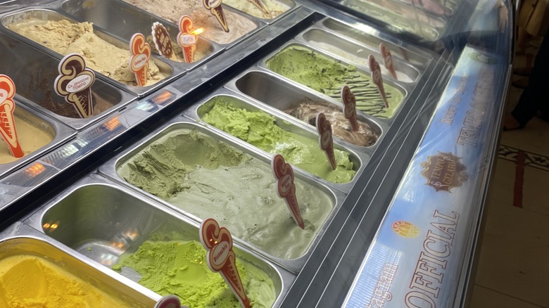 Gelato on display