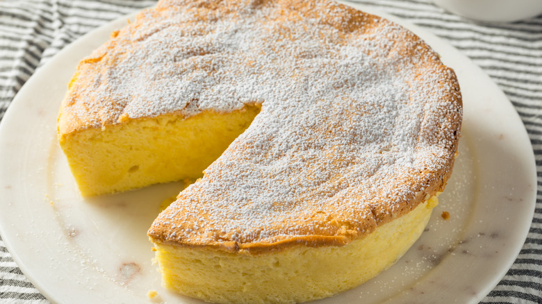 Japanese cheesecake on plate