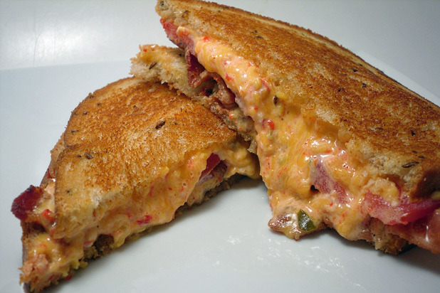 Grilled Cheese with Pimento Cheese, Tomato, and Bacon