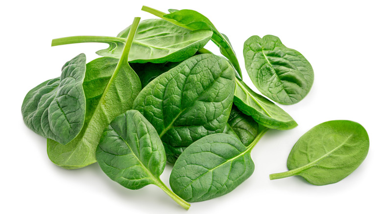 Fresh spinach leaves