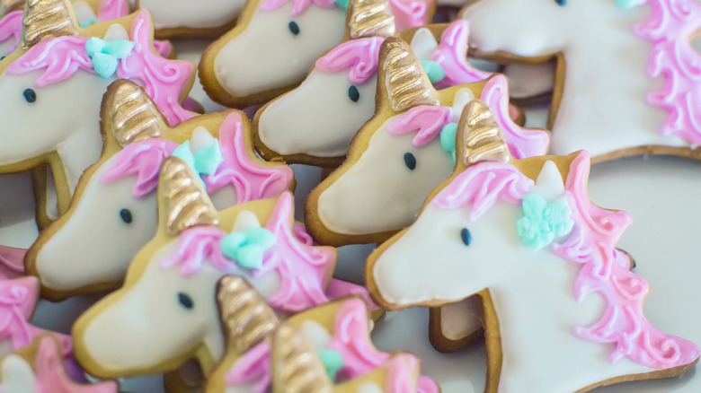 Frosted unicorn cookies