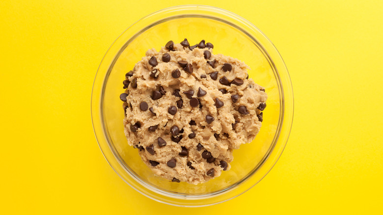 Bowl of chocolate chip cookie dough