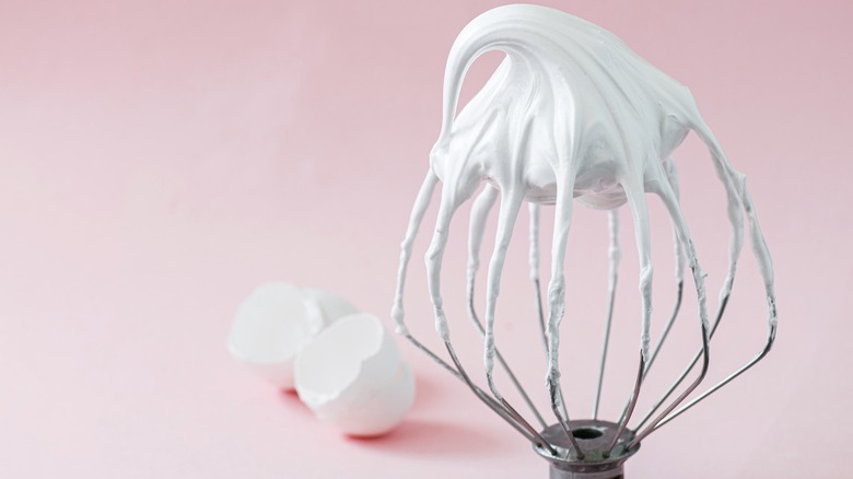 meringue on stand mixing whisk