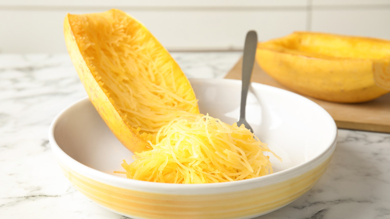 Spaghetti squash in bowl